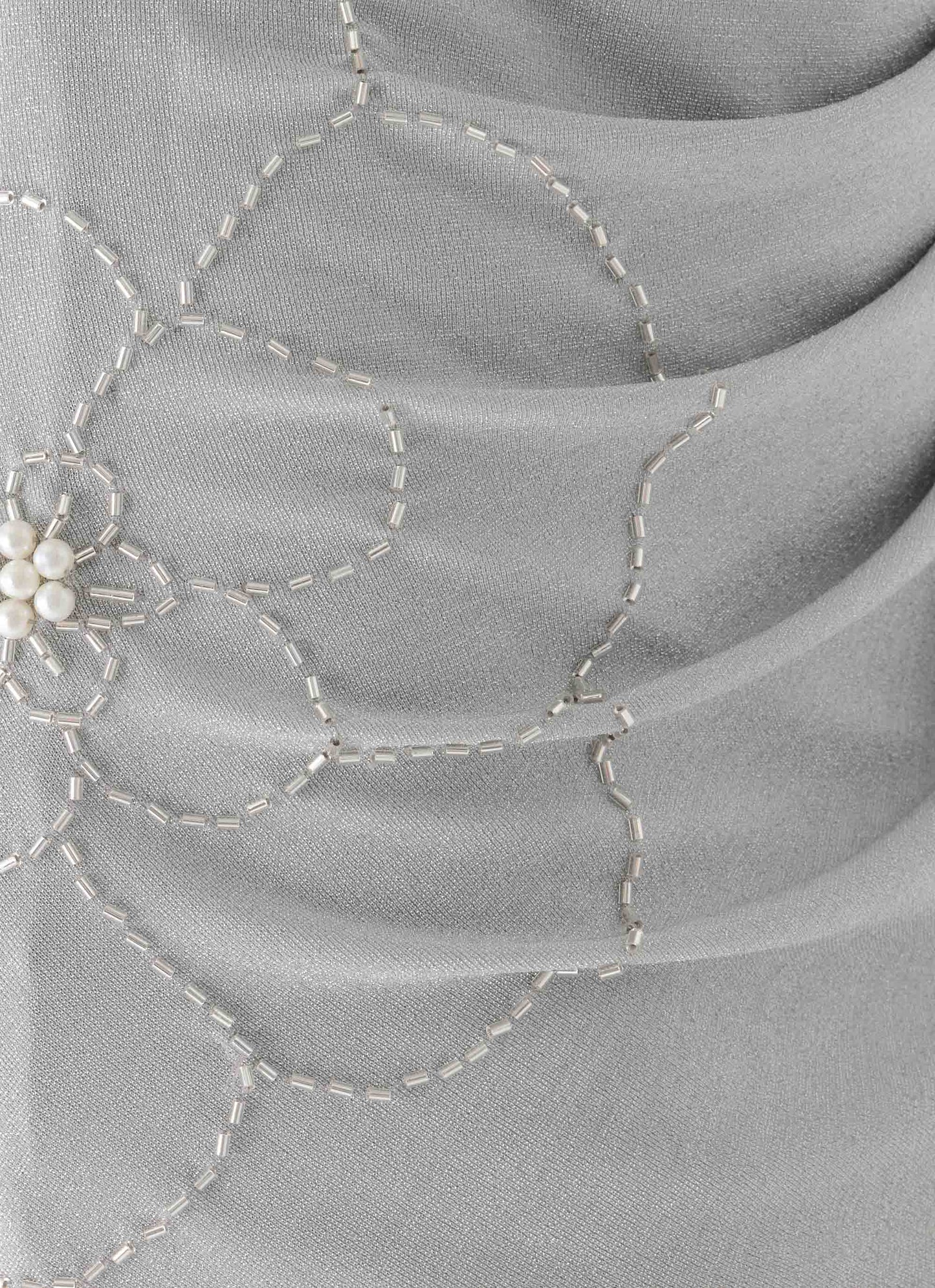 Atenea Cowl Mini Dress - Silver