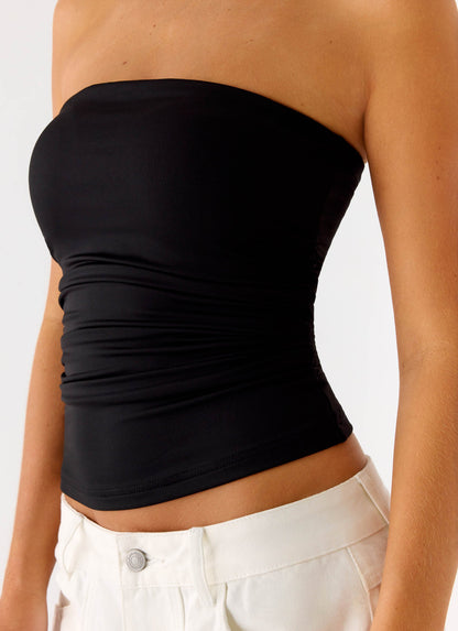 Adrienna Strapless Top - Black
