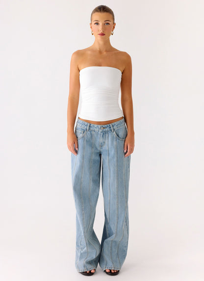 Adrienna Strapless Top - White