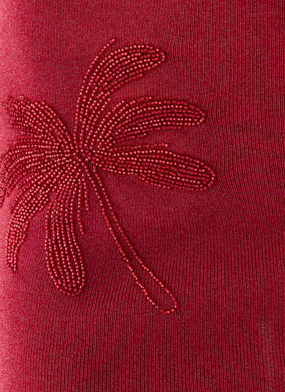 Annalise Beaded Mini Dress - Wine