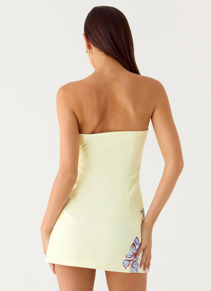 Denby Strapless Mini Dress - Purple Floral