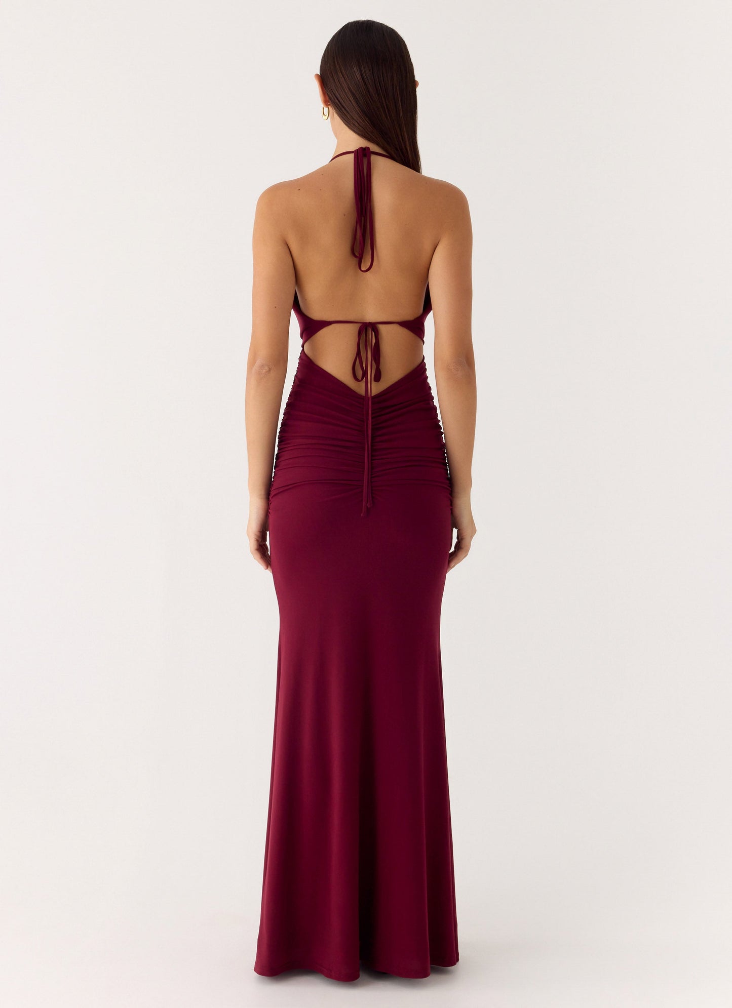 Eyes Closed Maxi Dress - Dark Cherry