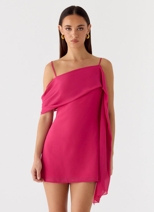In Your Place Mini Dress - Fuchsia