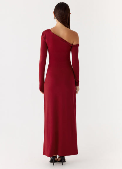 Jordana Twist Maxi Dress - Merlot