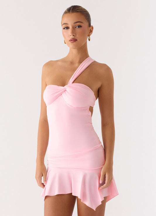 Not Your Fan Cut Out Mini Dress - Pink